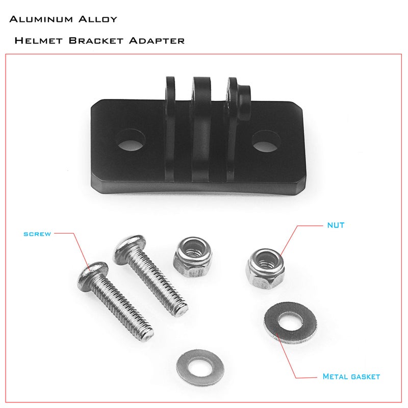 Niewalda Universal Helmet Fixed Mounts, Metal Bracket Adapter, Camera Accessories for GoPro Series Sport Camera/Skydiving Helmet with 1/4" Screw Adapter (Aluminum Alloy) - Image 4